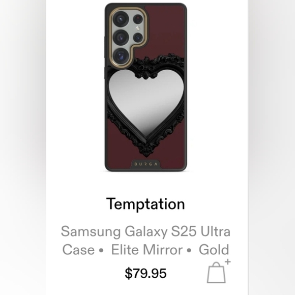 BURGA *Temptation* New Black and Red Heart Mirror Phone Case Samsung S25 Ultra - Picture 1 of 7